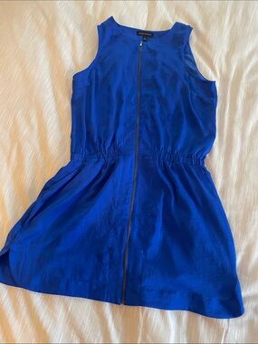 Banana Republic Cobalt Blue Sleeveless Zip-Front Dress